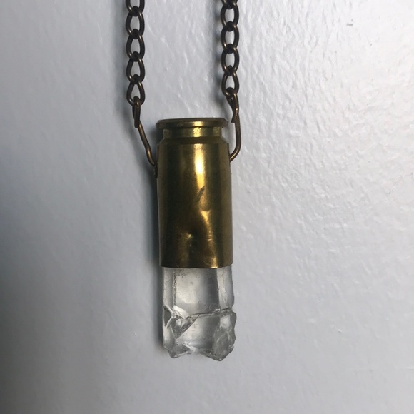 Unisex Crystal in Bullet Casing Necklace - Picture 4 of 6